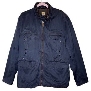 Hugo‎ Boss Orange Label Men’s Blue Linen/Cotton Field Military Jacket Size XXL